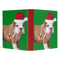 Christmas Bulldog puppy Binder