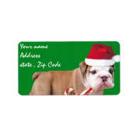 Christmas Bulldog shipping label