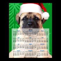 Christmas bullmastiff puppy 2012 calendar poster posters