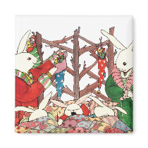 Christmas Bunny Family magnets by cutechristmas Christmas Bunny Family magnets