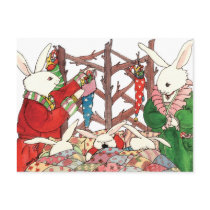Christmas Bunny Family Postcards