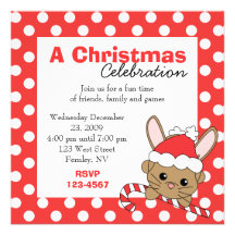 Christmas Bunny Invitations