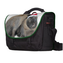 Christmas Bunny Rabbits with Santa Hat New Year Laptop Messenger Bag