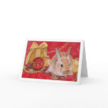 Christmas Bunny Rabit Xmas Ornaments Card