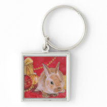 Christmas Bunny Rabit Xmas Ornaments Keychain