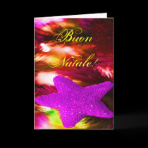 Christmas Buon Natale Purple Christmas Star II cards