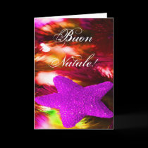 Christmas Buon Natale Purple Christmas Star III cards