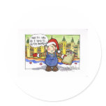 Christmas "But Sir" Cartoon No. 9 Round Stickers
