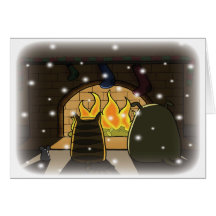 Christmas by the fire cards