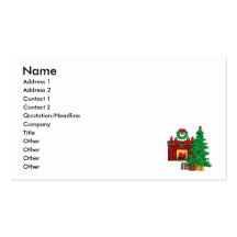 Christmas by the Fireplace Business Card Template