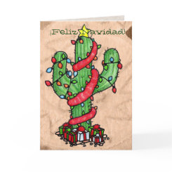Christmas Cactus Greeting Card