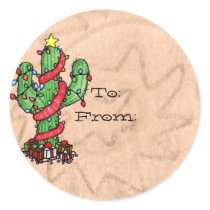 Christmas Cactus Labels stickers