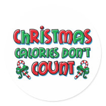 Christmas Calories Round Stickers