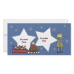 Christmas candle and little boy picture card