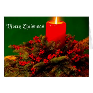 Christmas candle blank inside greeting card