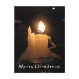 Christmas candle postcard