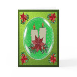 CHRISTMAS CANDLE SNOW GLOBE GREETING CARD