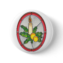 Christmas Candle Stained Glass buttons