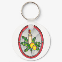 Christmas Candle Stained Glass keychains