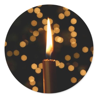 Christmas Candle Round Sticker by lioneyes