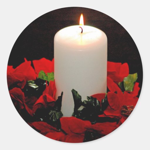 Christmas Candle Stickers | Zazzle