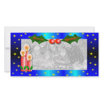 Christmas Candles & Holly photo cards