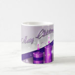 Christmas Candles Purple Sparkle Coffee Mug