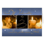 Christmas candles with angel card