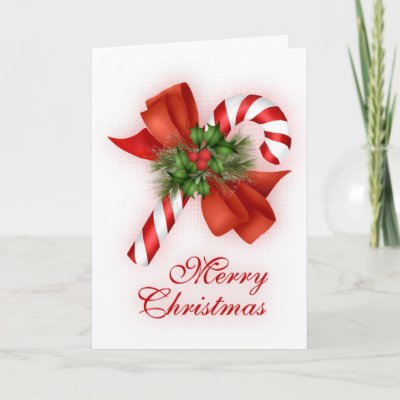 Christmas Candy Cane Greeting Card