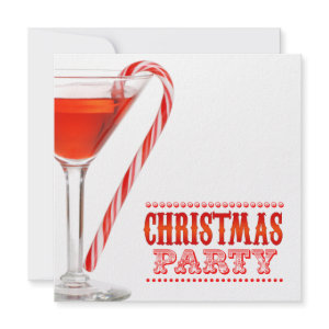 Christmas Candy Cane Cocktail Party Invitation invitation