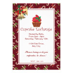 Christmas Candy Cane Cupcake Exchange Invitation invitations