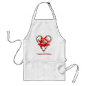 Christmas Candy Cane Heart Bow Holiday Apron by SmilinEyesTreasures Christmas Candy Cane Heart Bow Holiday Apron