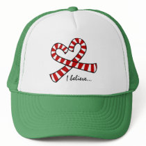 Christmas Candy Cane Heart Cap Hats