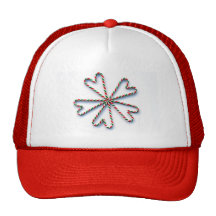Christmas Candy Cane Heart Flower Trucker Hats