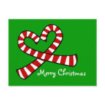 Christmas Candy Cane Heart Postcard