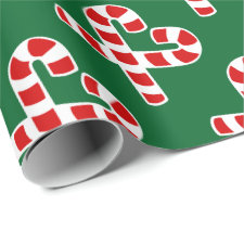 Christmas candy cane heart wrapping paper