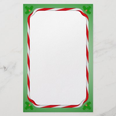 Christmas Candy Cane stationery