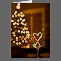 Christmas Candy Cane Wine Card cards
