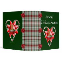 Christmas Candy Canes Holiday Recipe Custom Binder