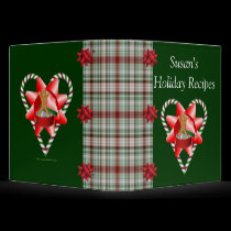 Christmas Candy Canes Holiday Recipe Custom Binder