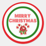 Christmas Candy Canes Round Sticker