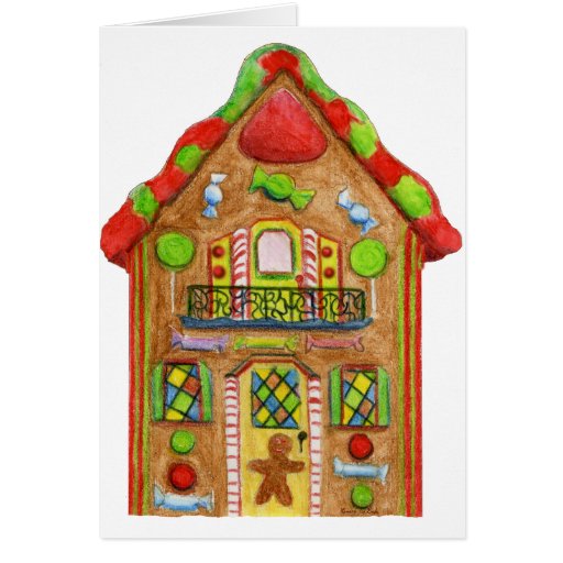 Gingerbread House Christmas Card 