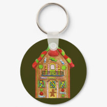 Christmas Candy Gingerbread House keychains