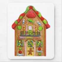 Christmas Candy Gingerbread House mousepads