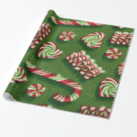 Christmas Candy Glossy wrapping paper