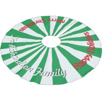 Christmas Candy Green YOUR NAME HERE Tree Skirt