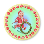CHRISTMAS CANDY & HOLLY by SHARON SHARPE Refrigerator Magnet