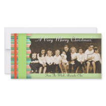 Christmas Candy Stripes Photo Cards