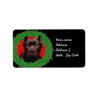 Christmas Cane Corso dog Personalized Address Label