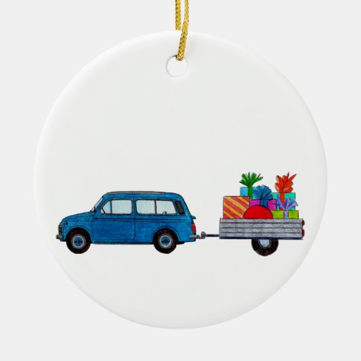 Santa slot car ornament